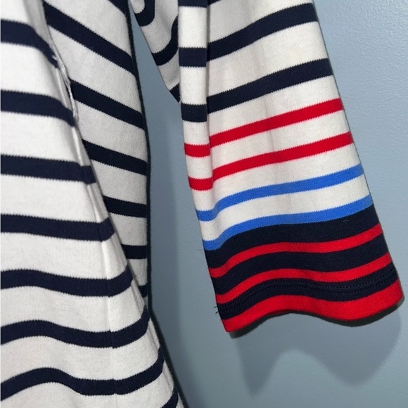 **NWOT** “Striped split neck pullover hoodie” - Picture 3 of 8